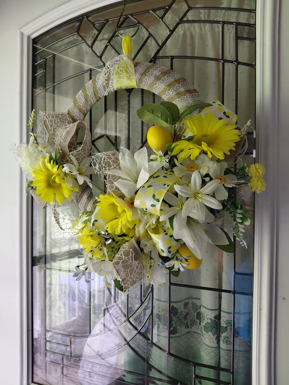 Yellow and White with Lemons Floral Spring/Summer Wreath - Picture 12 of 12